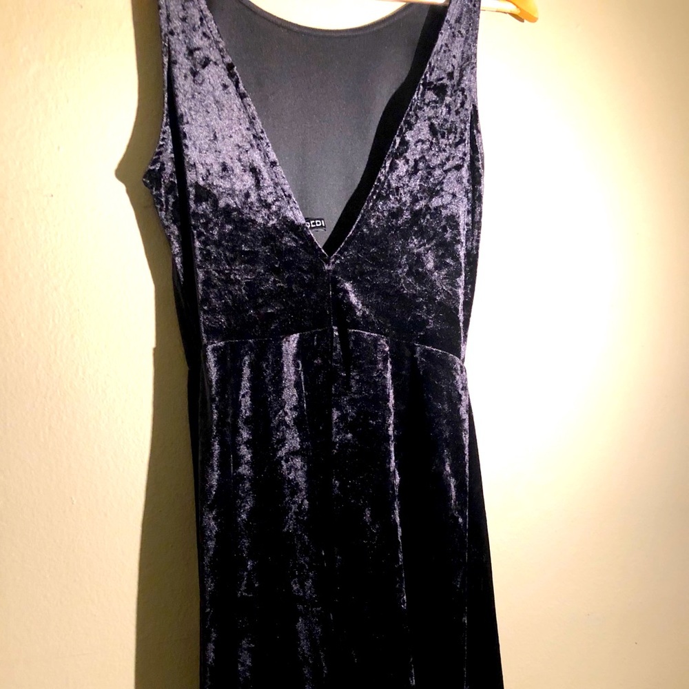 Velvet black mini dress, lightly worn, size S